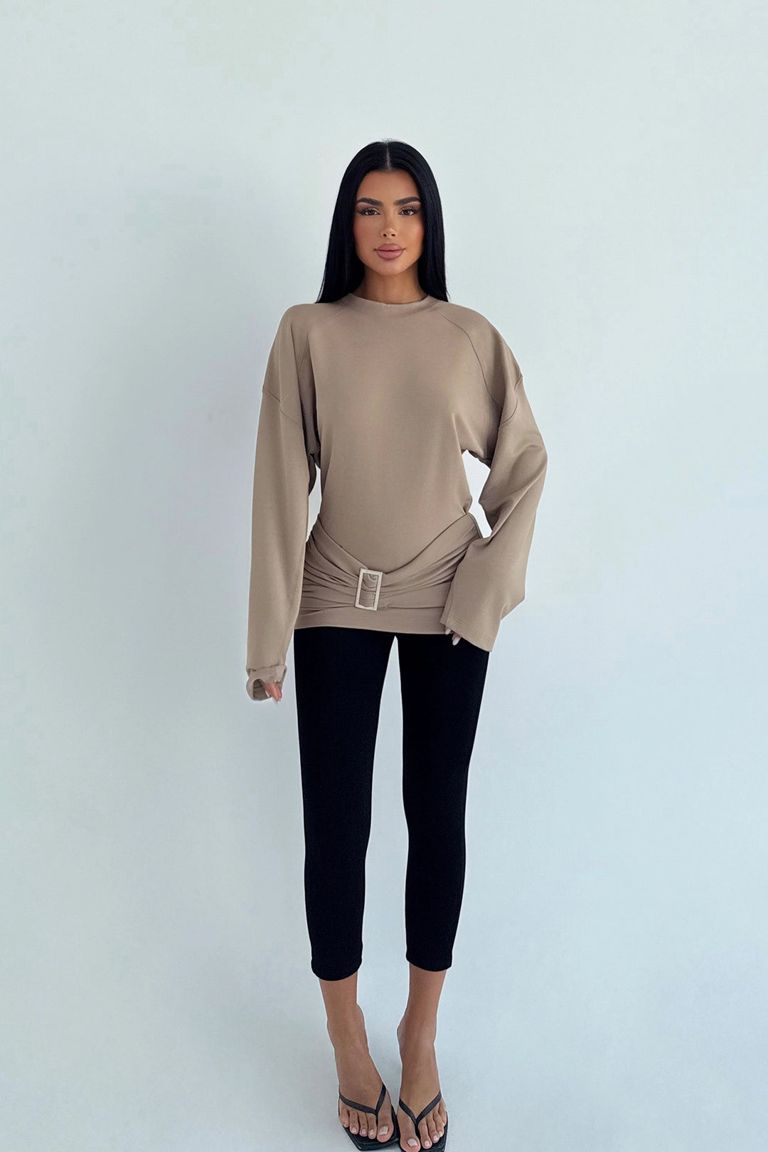 EYY Women Beige Buckle Detail Blouse - Ibiza
