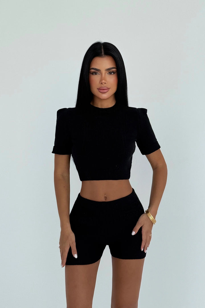 EYY Women Black Shorts Suit - Dover