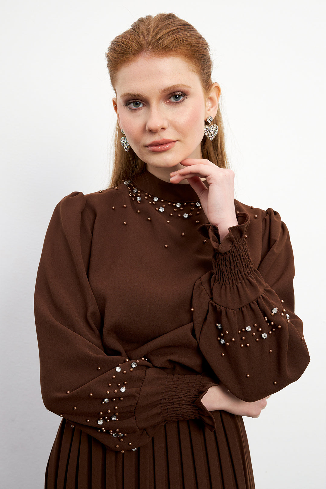 ZRF Women Valeria Skirt and Blouse Set - Brown - Llanelli