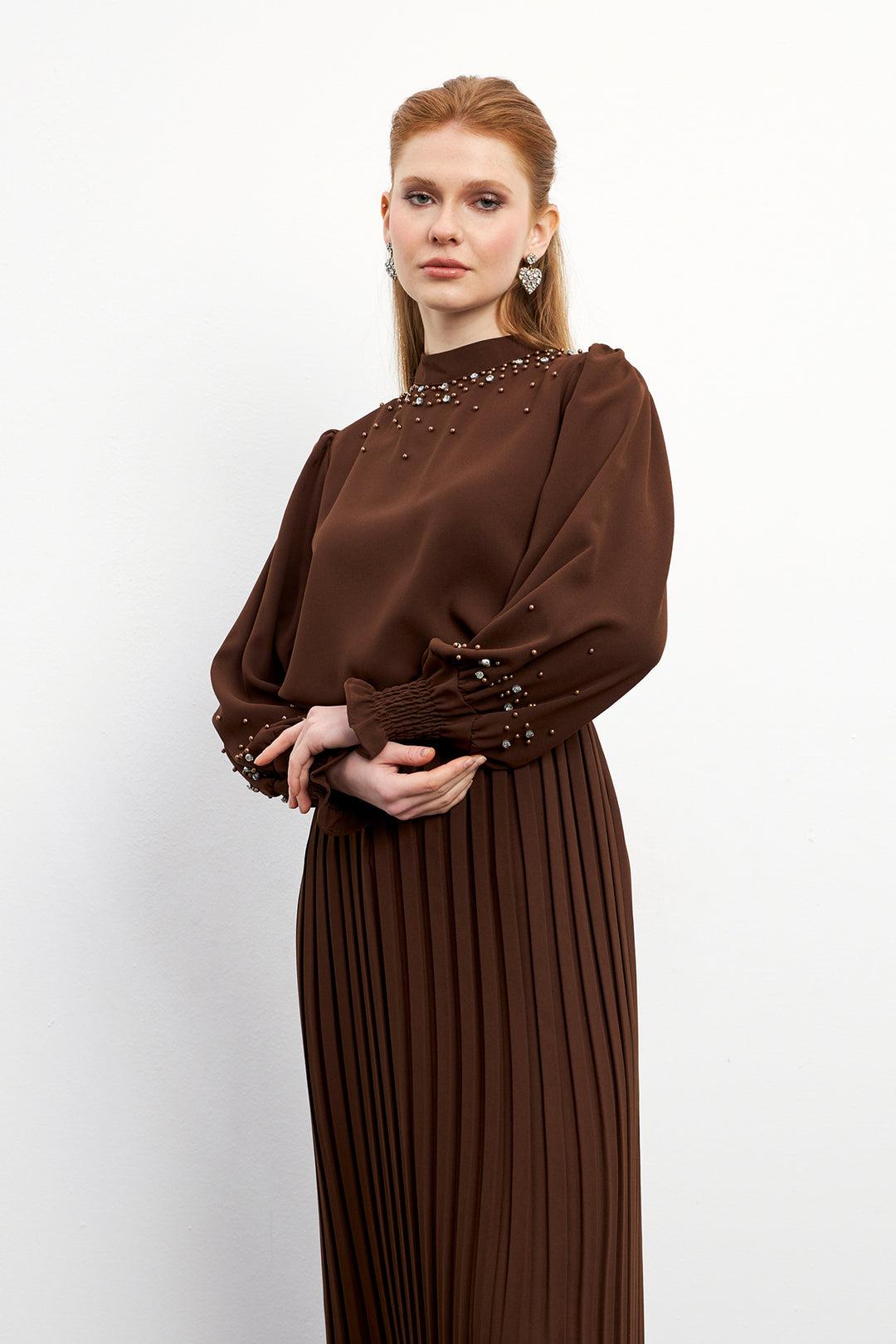 ZRF Women Valeria Skirt and Blouse Set - Brown - Llanelli