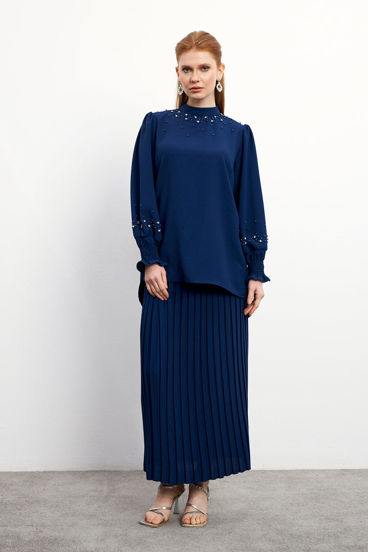 ZRF Women Valeria Skirt and Blouse Set - Indigo - Sfântu-Gheorghe