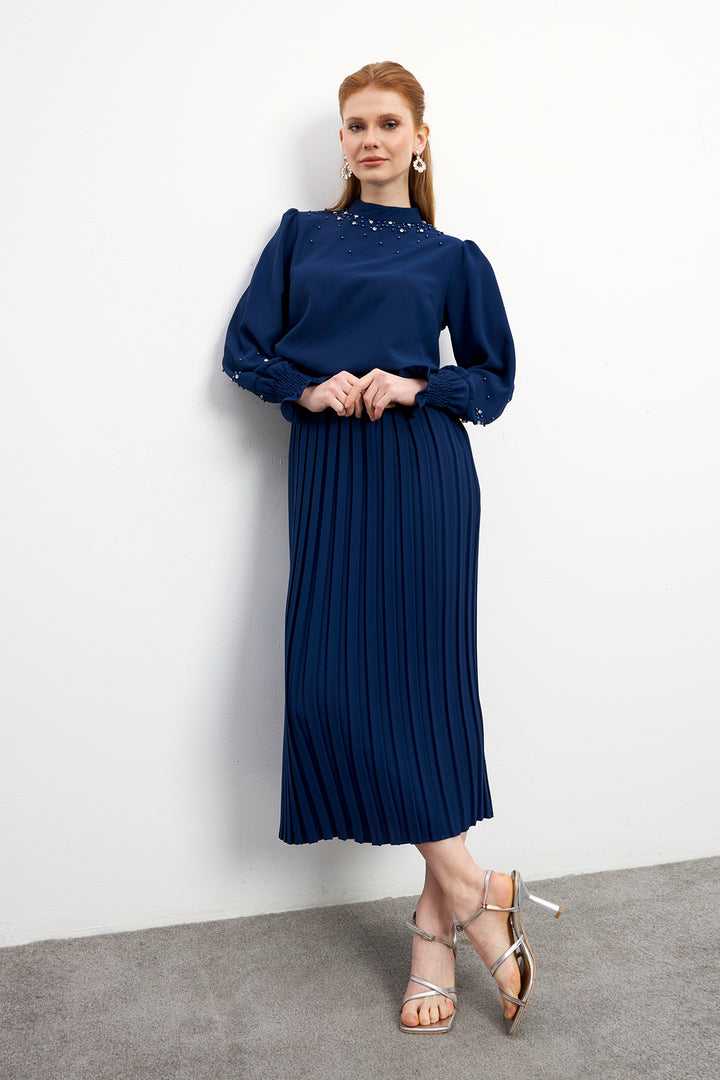 ZRF Women Valeria Skirt and Blouse Set - Indigo - Sfântu-Gheorghe