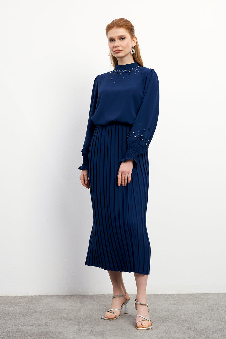 ZRF Women Valeria Skirt and Blouse Set - Indigo - Sfântu-Gheorghe