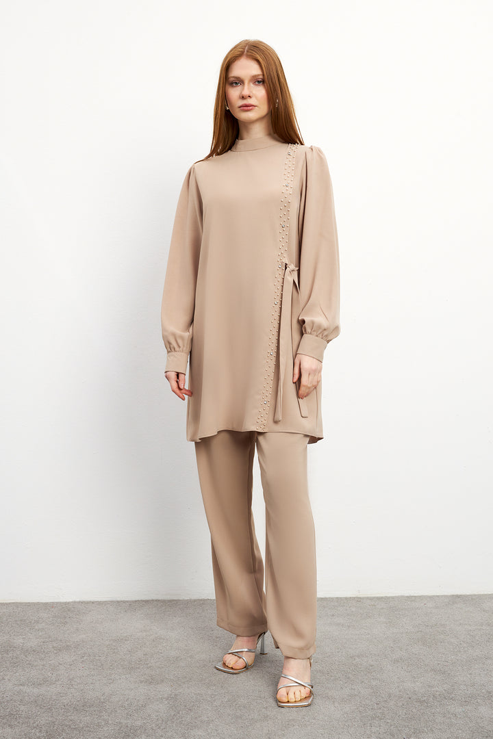 ZRF Women Eliza Tunic Pants Set - Beige - Kamianets-Podilskyi