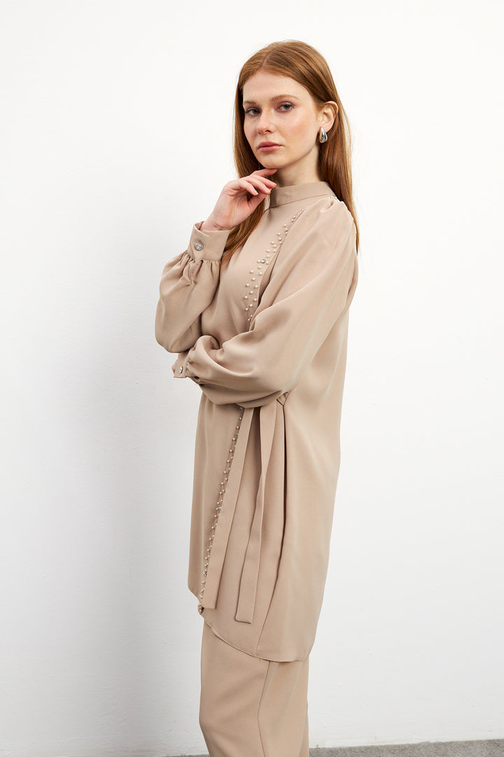 ZRF Women Eliza Tunic Pants Set - Beige - Kamianets-Podilskyi
