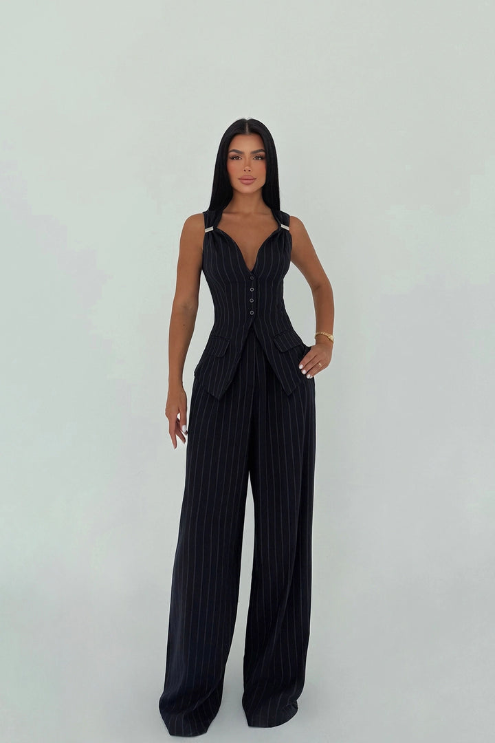 EYY Women Navy Blue Wooden Suit - Cerignola