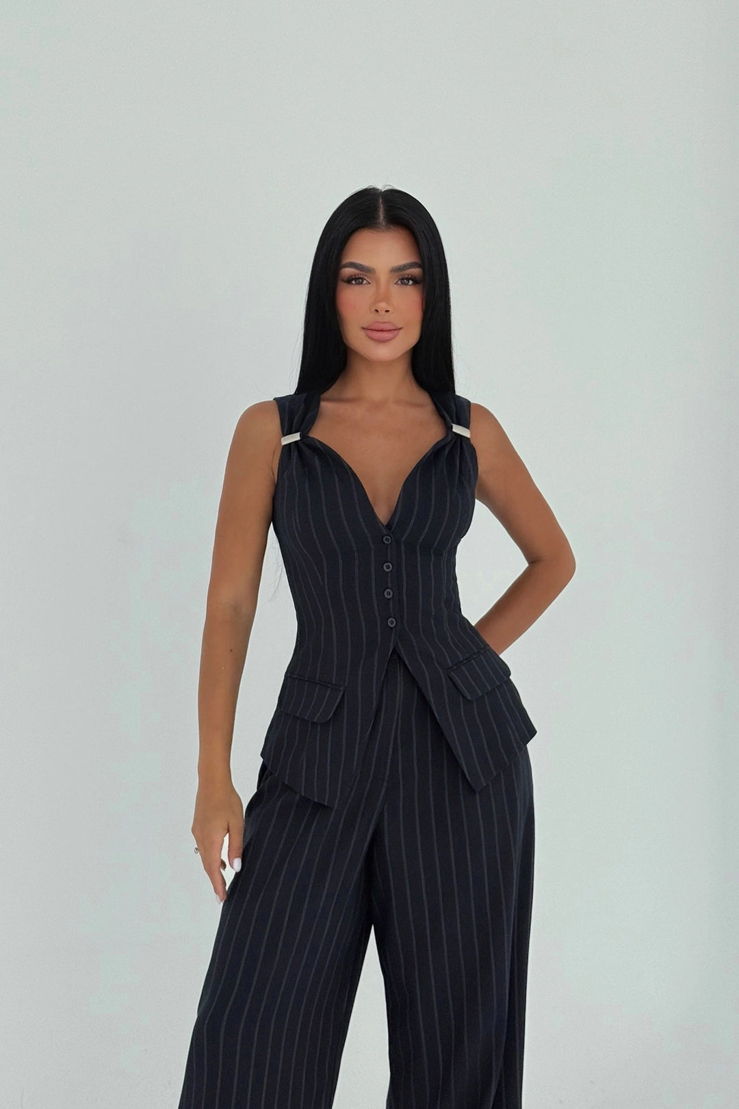 EYY Women Navy Blue Wooden Suit - Cerignola