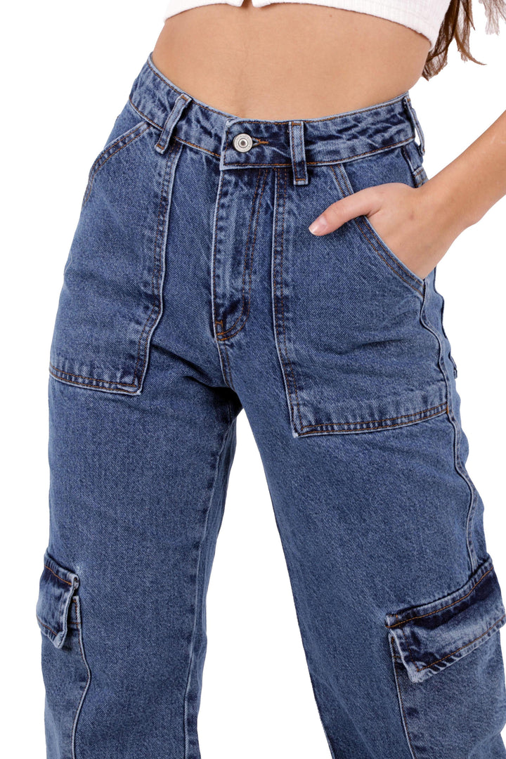 XLJ Cargo Pocket Wide Leg Jean Mixed - Leverkusen