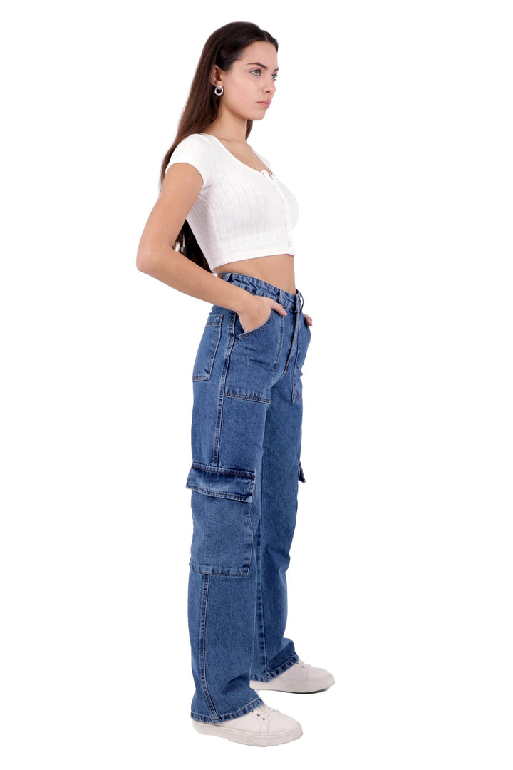 XLJ Cargo Pocket Wide Leg Jean Mixed - Leverkusen