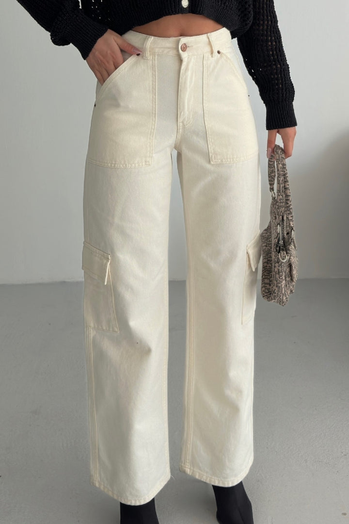 XLJ Cargo Pocket Wide Leg Jean Mixed - Hampton