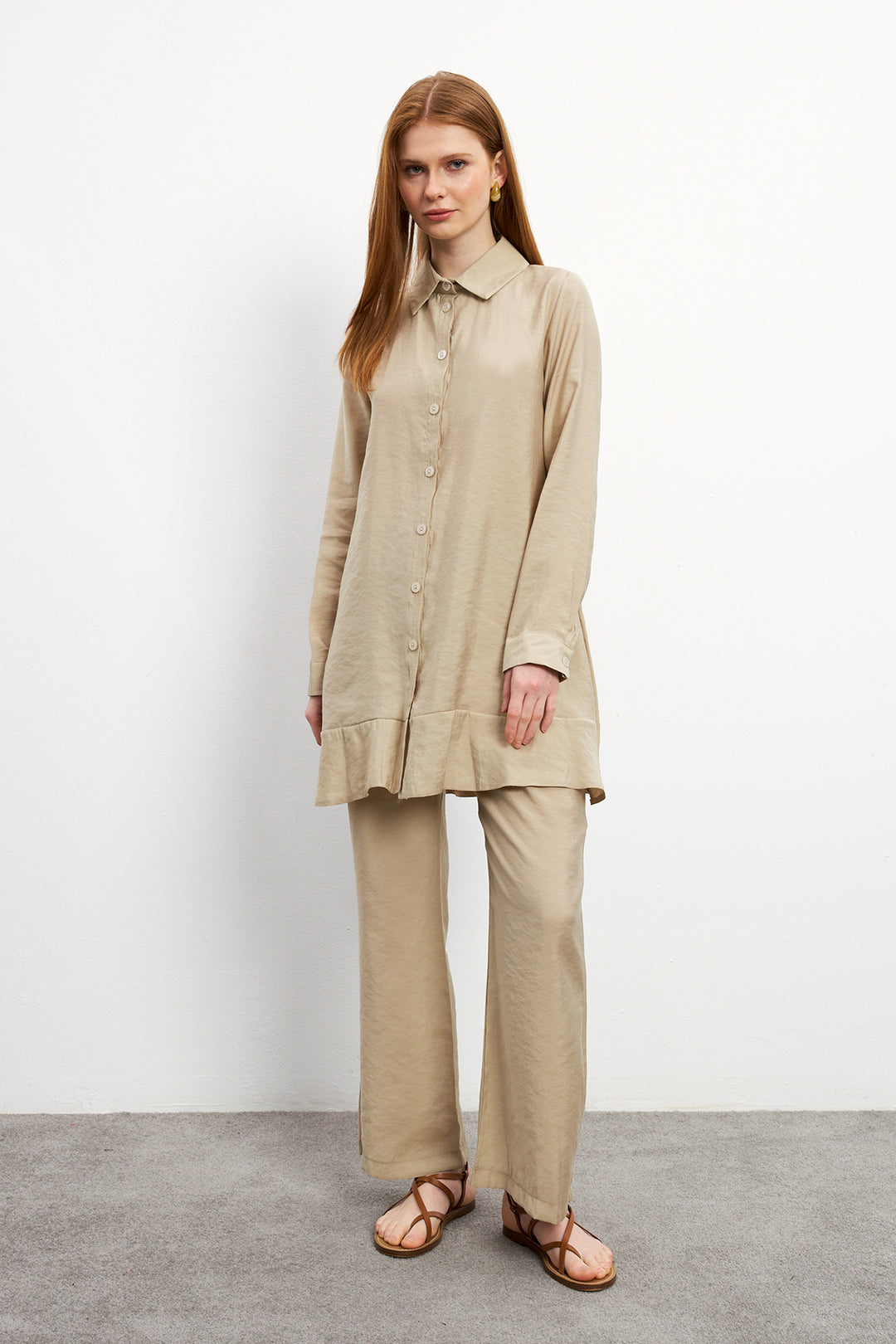ZRF Women Cupra Tunic Pants Suit - Beige - Linares