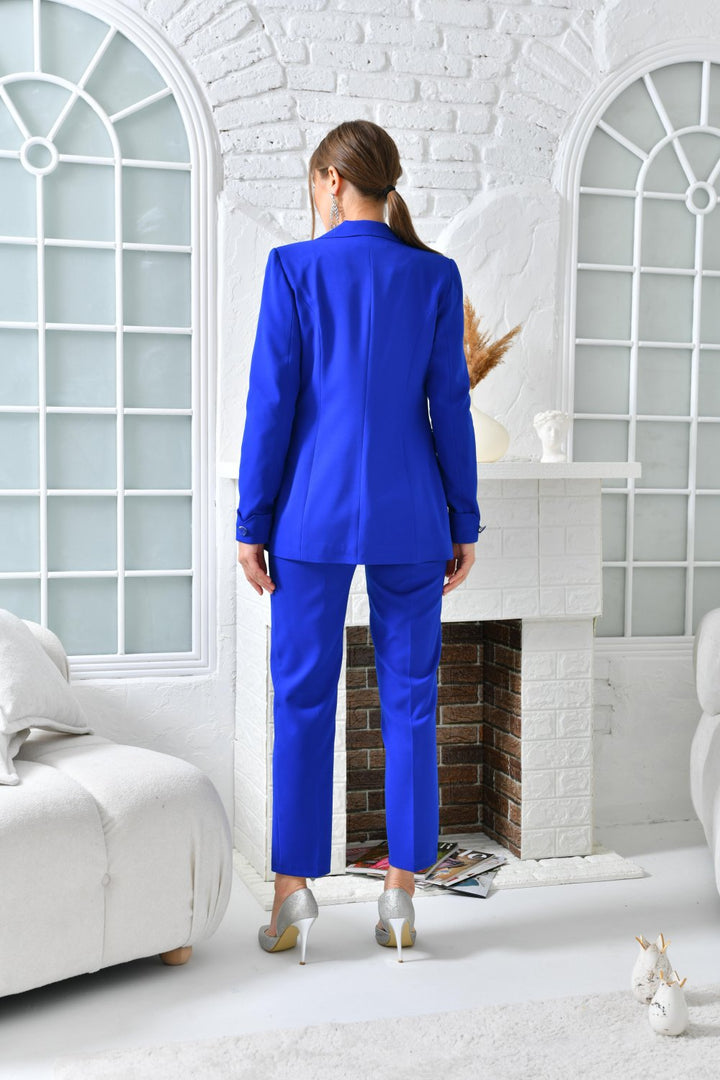NDL Women Blue Women's Suit with Cuffed Sleeves - Saint-Quentin