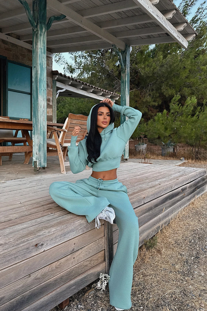 EYY Women Turquoise Scarf Hooded Tracksuit - Santee