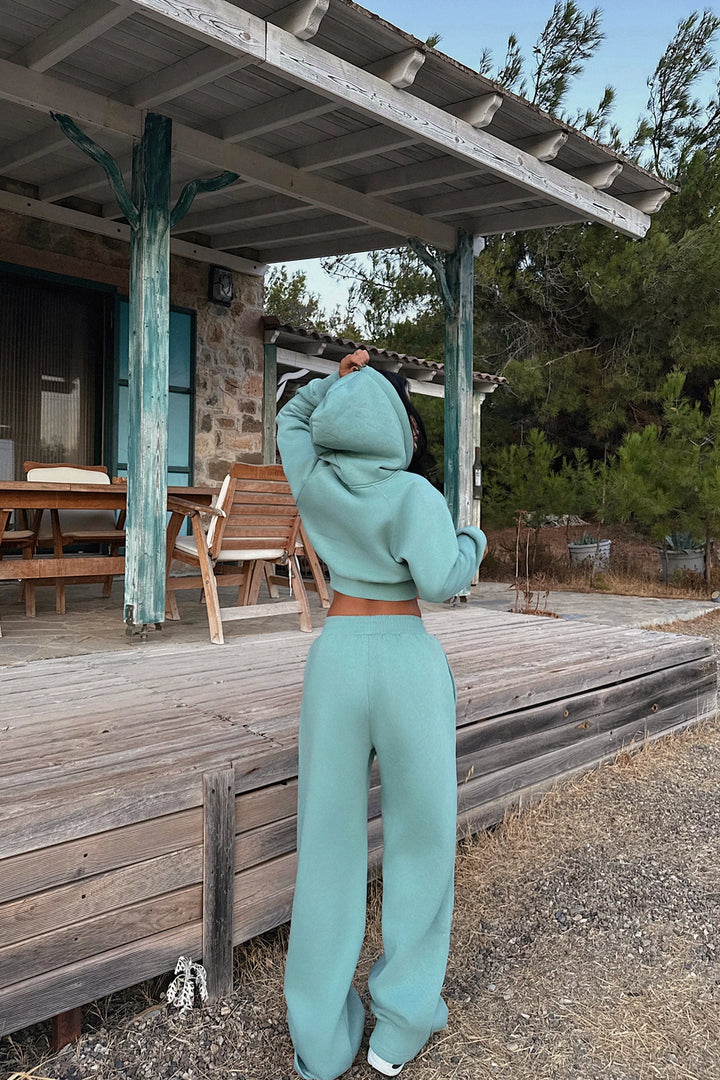 EYY Women Turquoise Scarf Hooded Tracksuit - Santee