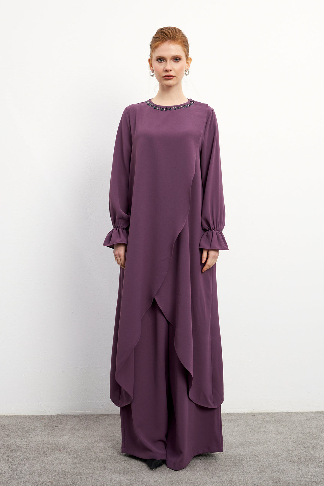 ZRF Women Asymmetric Cut Tunic Pants Suit - Lilac - Castellón de la Plana