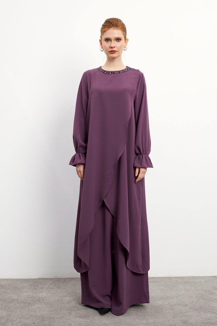 ZRF Women Asymmetric Cut Tunic Pants Suit - Lilac - Castellón de la Plana