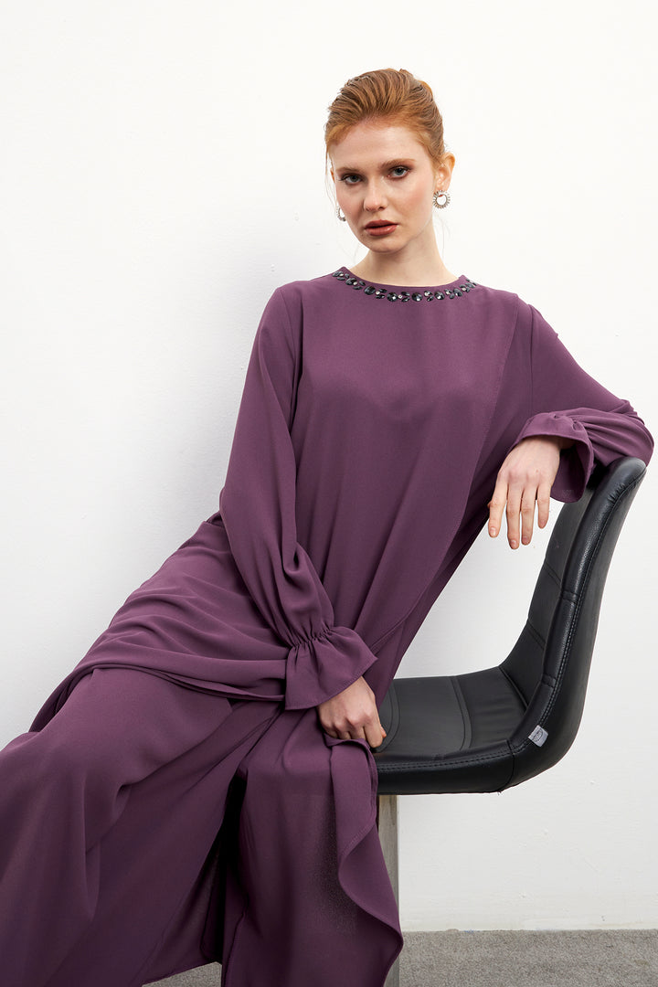 ZRF Women Asymmetric Cut Tunic Pants Suit - Lilac - Castellón de la Plana