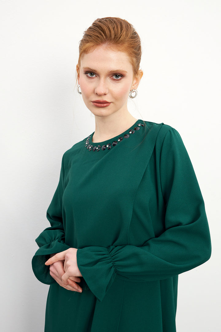 ZRF Women Asymmetric Cut Tunic Pants Suit - Emerald - Southend