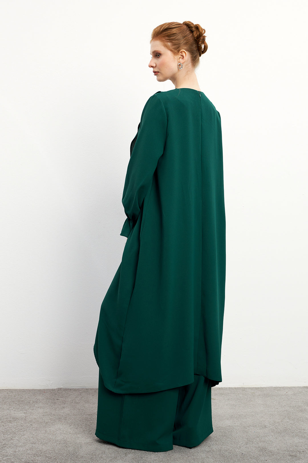 ZRF Women Asymmetric Cut Tunic Pants Suit - Emerald - Southend