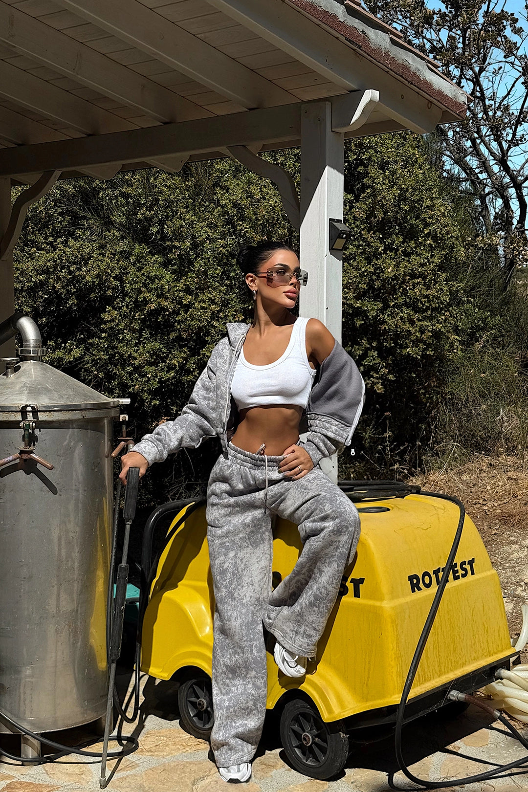 EYY Women Gray Joelle Patterned Tracksuit - Tacámbaro de Codallos