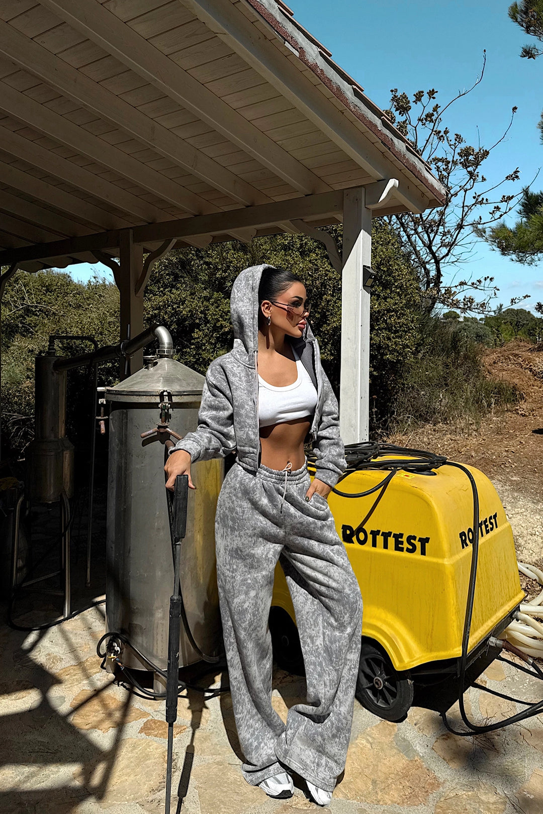 EYY Women Gray Joelle Patterned Tracksuit - Tacámbaro de Codallos