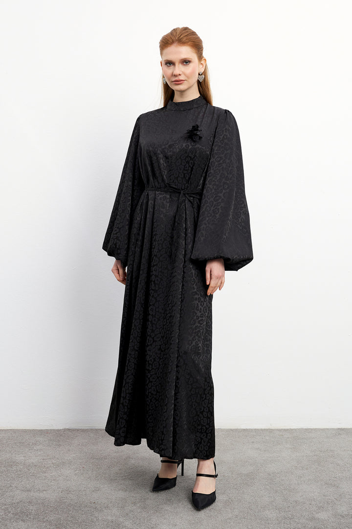 ZRF Women Valen Rose Detailed Jacquard Dress - Black - Villareal