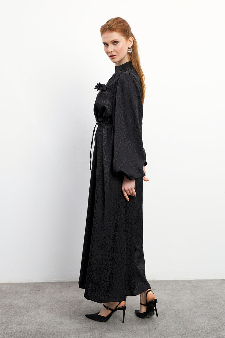 ZRF Women Valen Rose Detailed Jacquard Dress - Black - Villareal