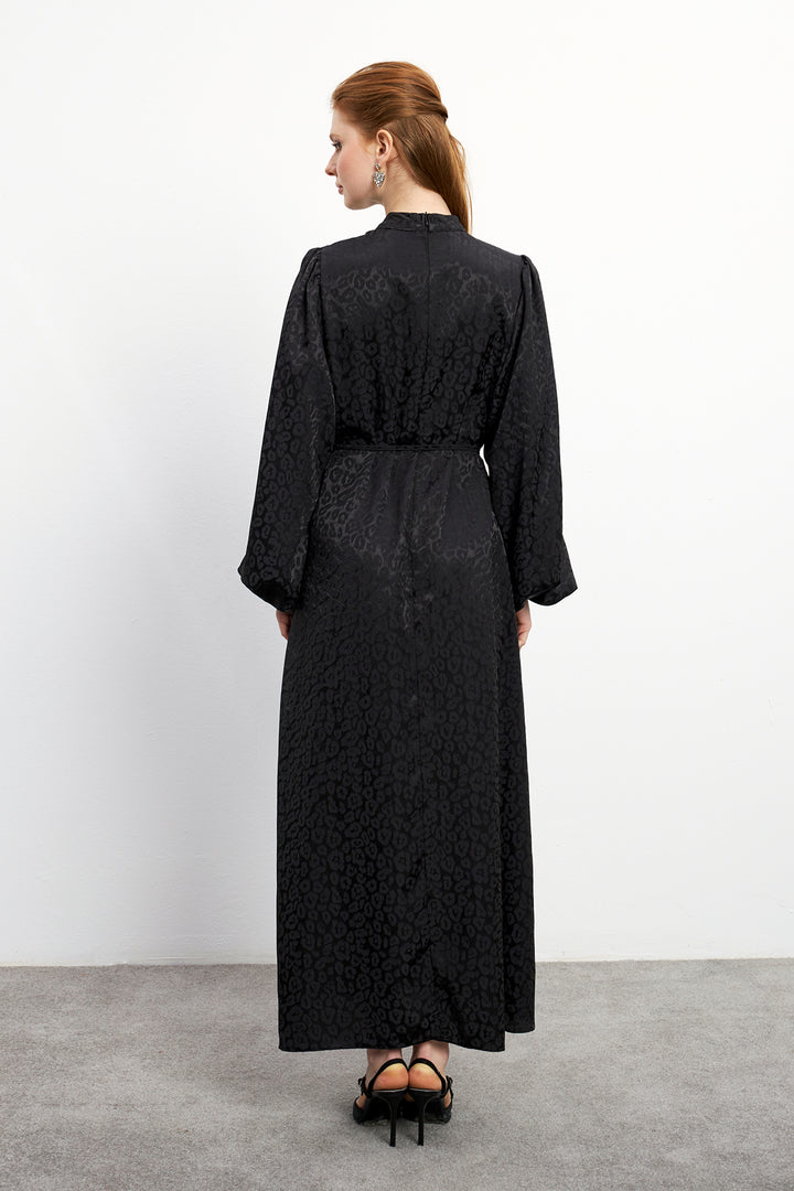 ZRF Women Valen Rose Detailed Jacquard Dress - Black - Villareal