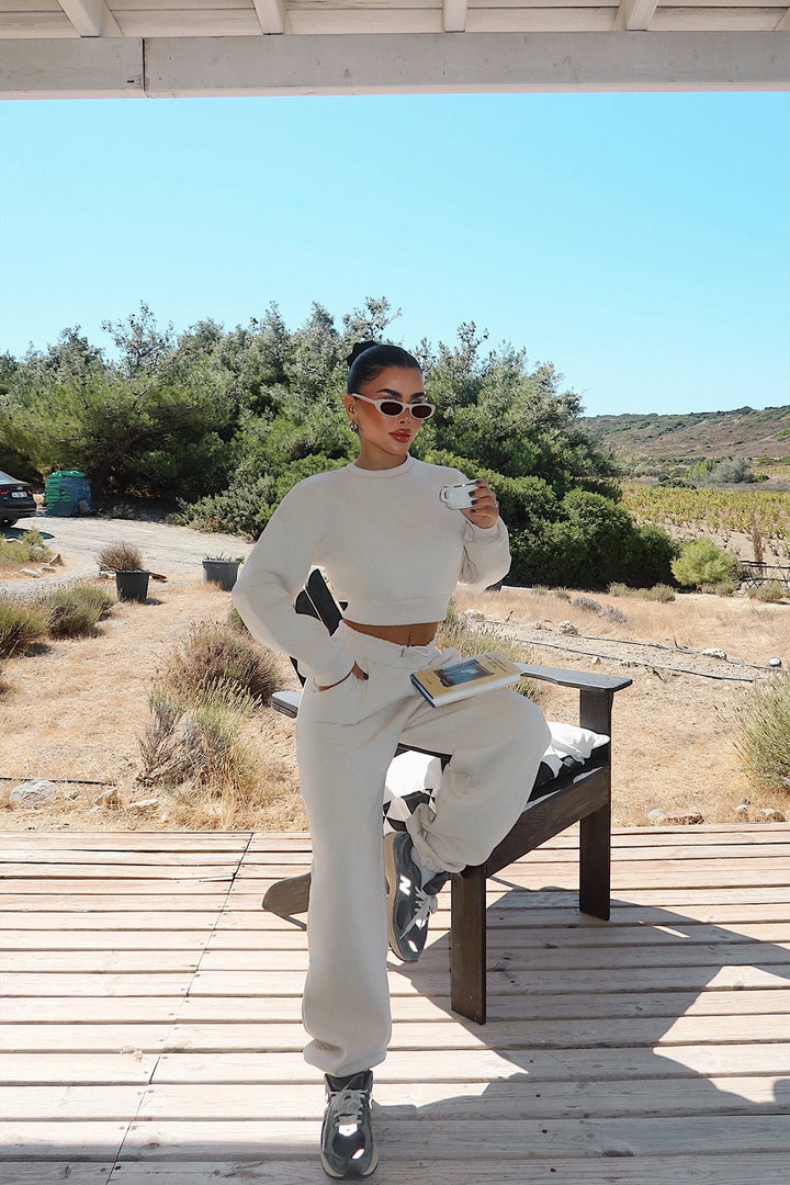 EYY Women Cream Fluid Tracksuit - Silao