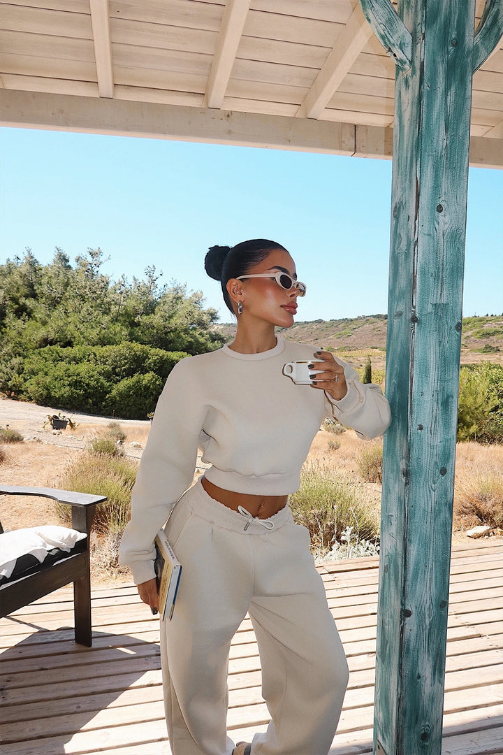 EYY Women Cream Fluid Tracksuit - Silao