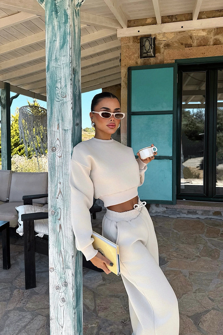 EYY Women Cream Fluid Tracksuit - Silao