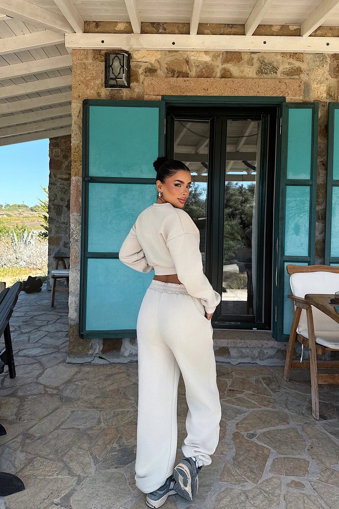 EYY Women Cream Fluid Tracksuit - Silao