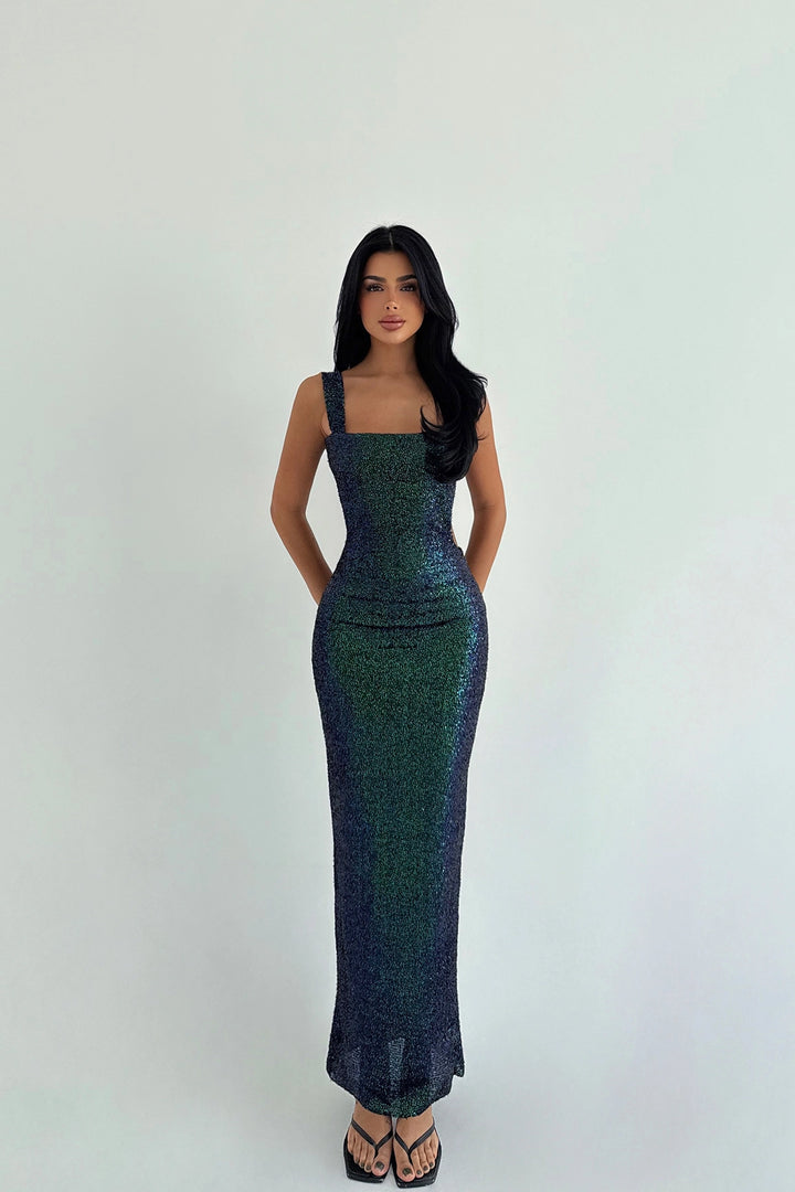 EYY Women Green Beret Sequined Dress - Xánthi