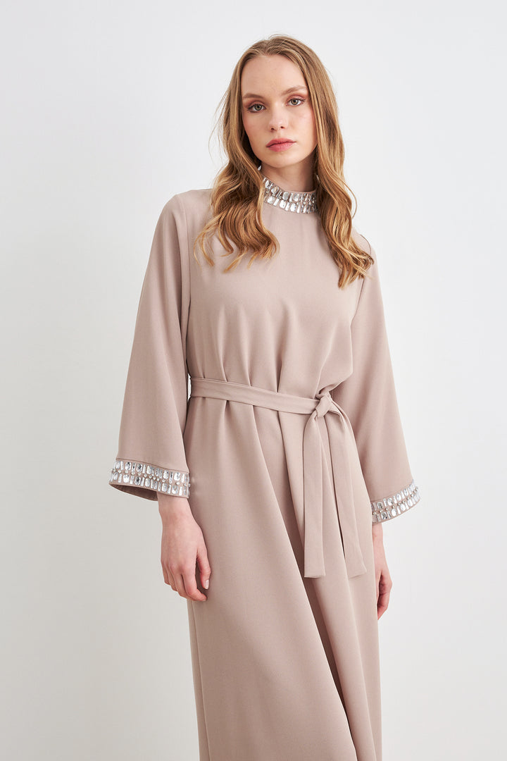 ZRF Women Beril Stone Dress - Beige - Apan