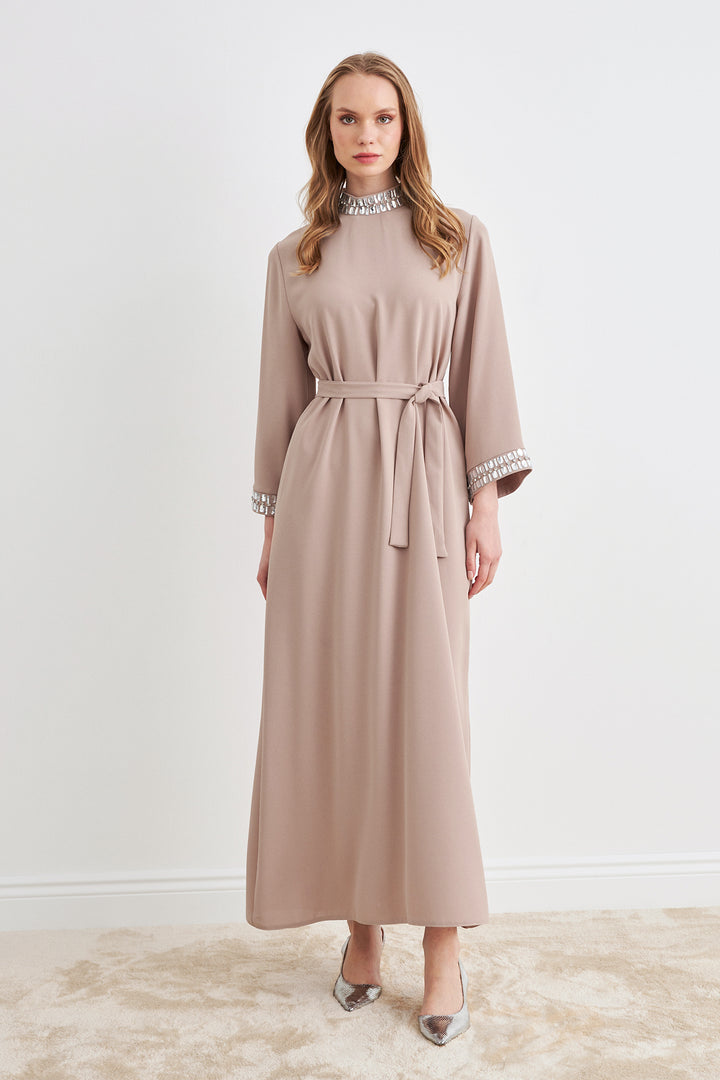 ZRF Women Beril Stone Dress - Beige - Apan