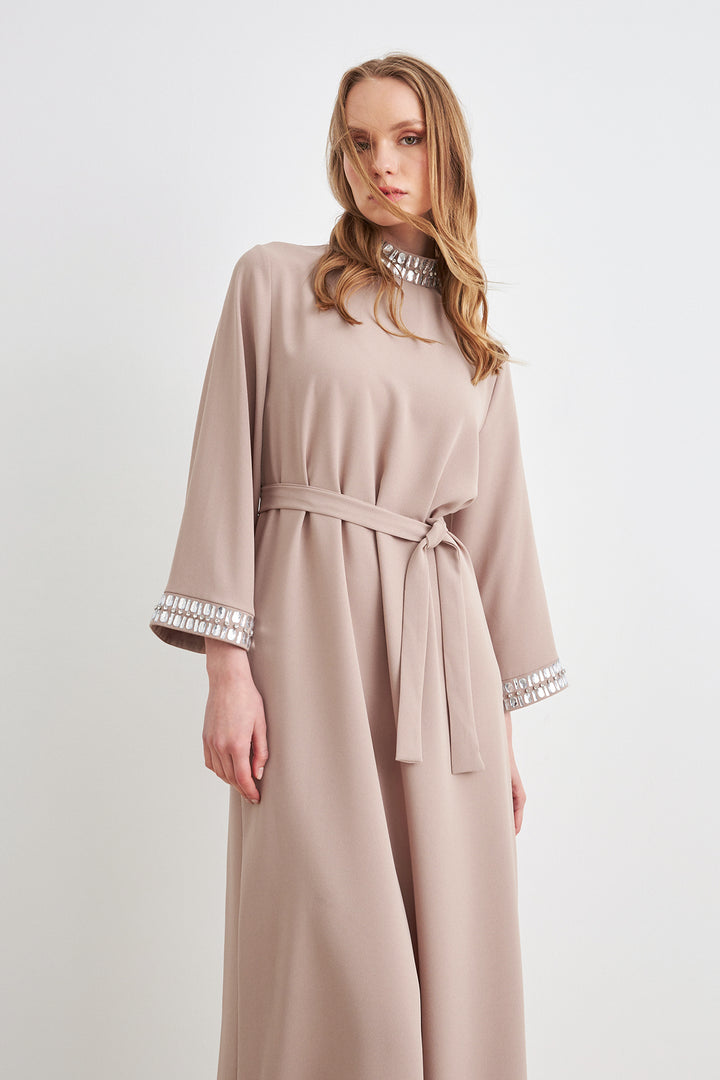 ZRF Women Beril Stone Dress - Beige - Apan