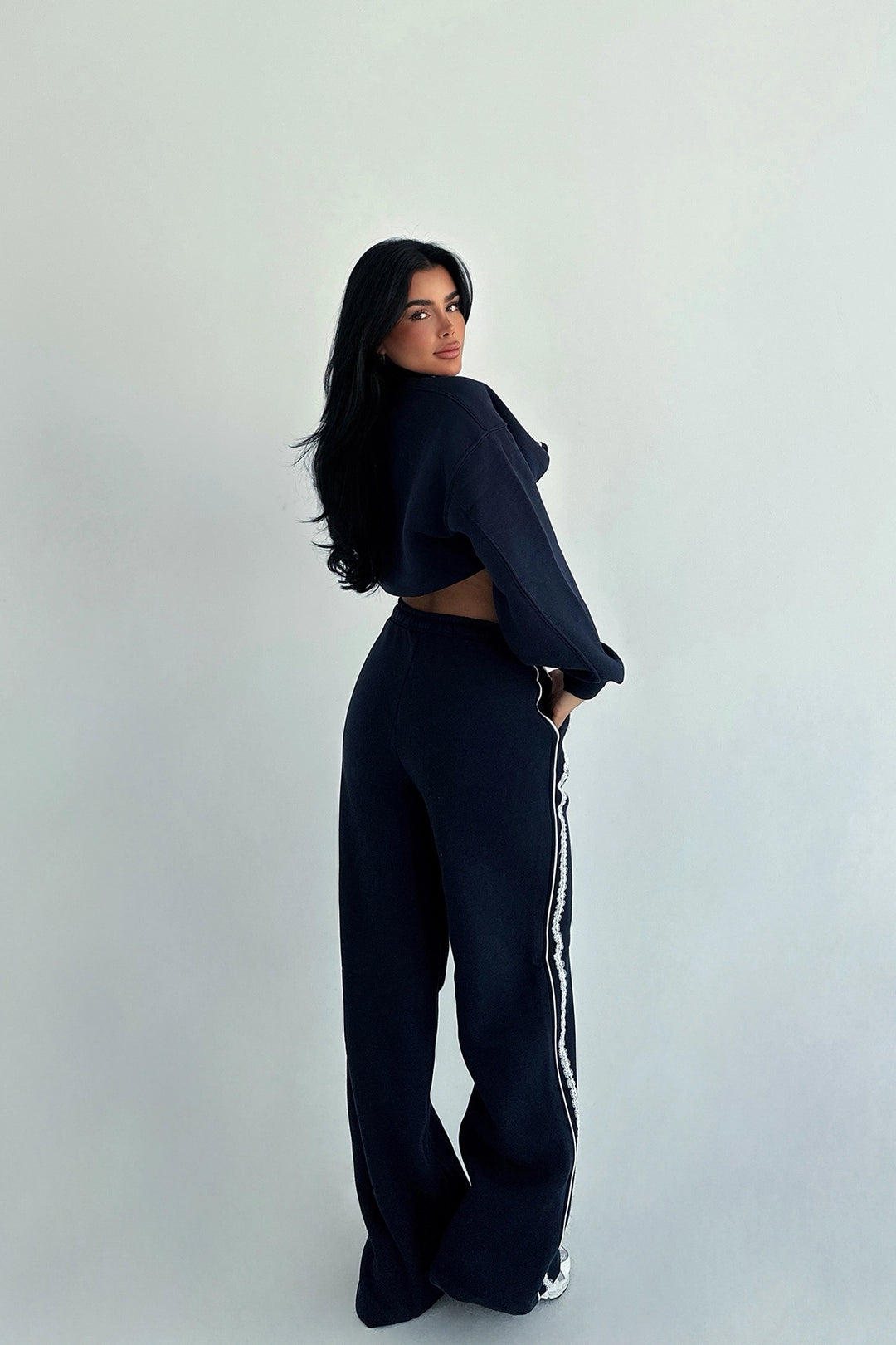 EYY Women Navy Blue Printed Front Tracksuit - Rossano