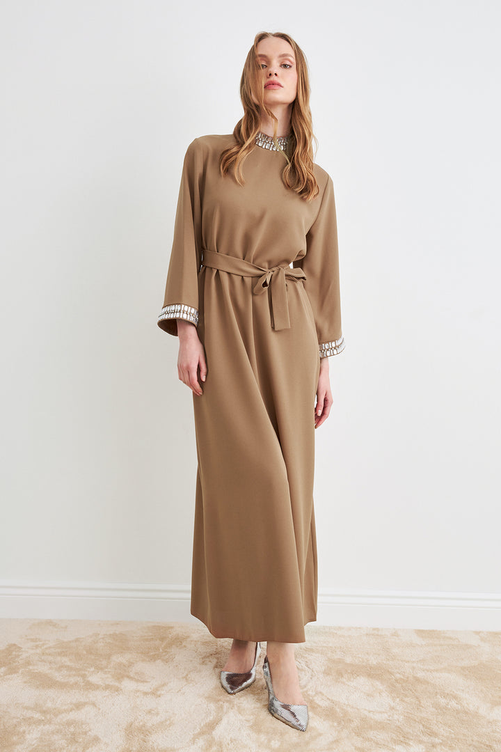 ZRF Women Beril Stone Dress - Camel - Linares