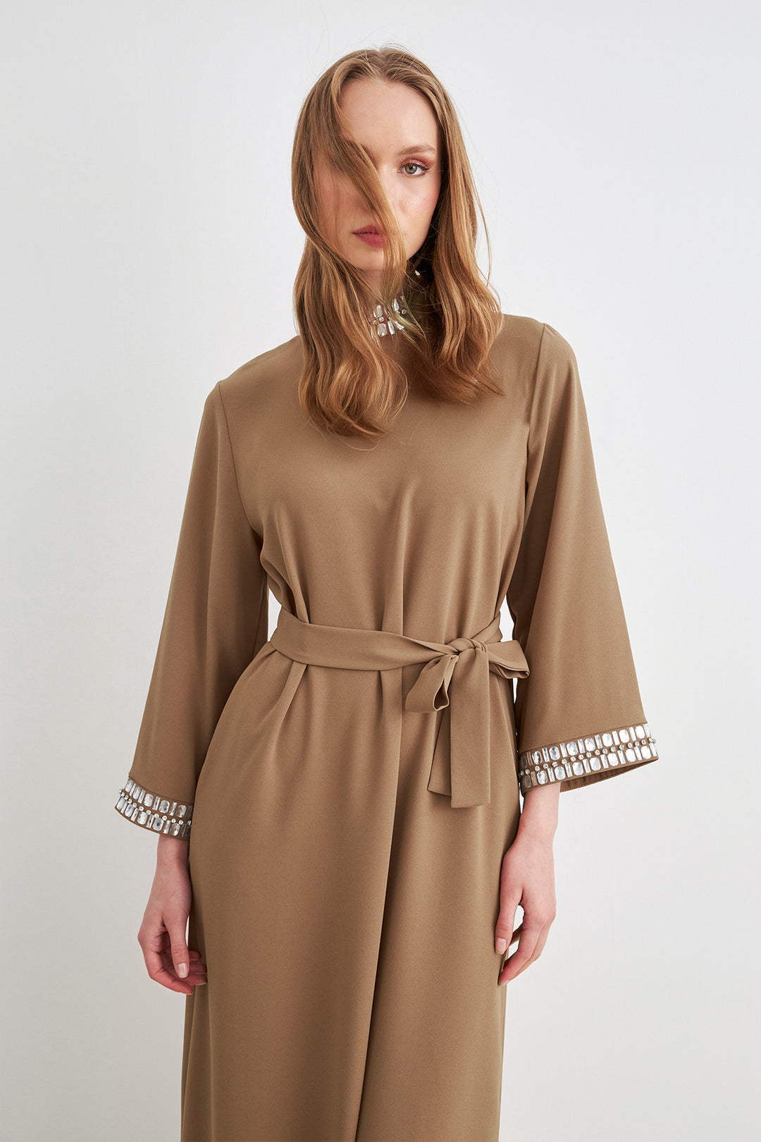 ZRF Women Beril Stone Dress - Camel - Linares