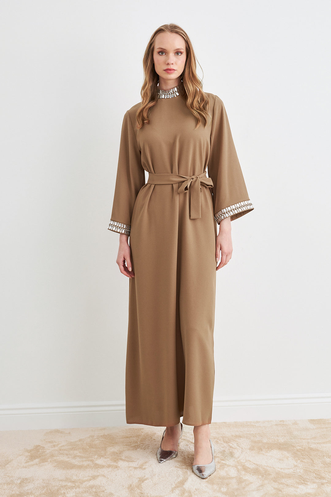 ZRF Women Beril Stone Dress - Camel - Linares