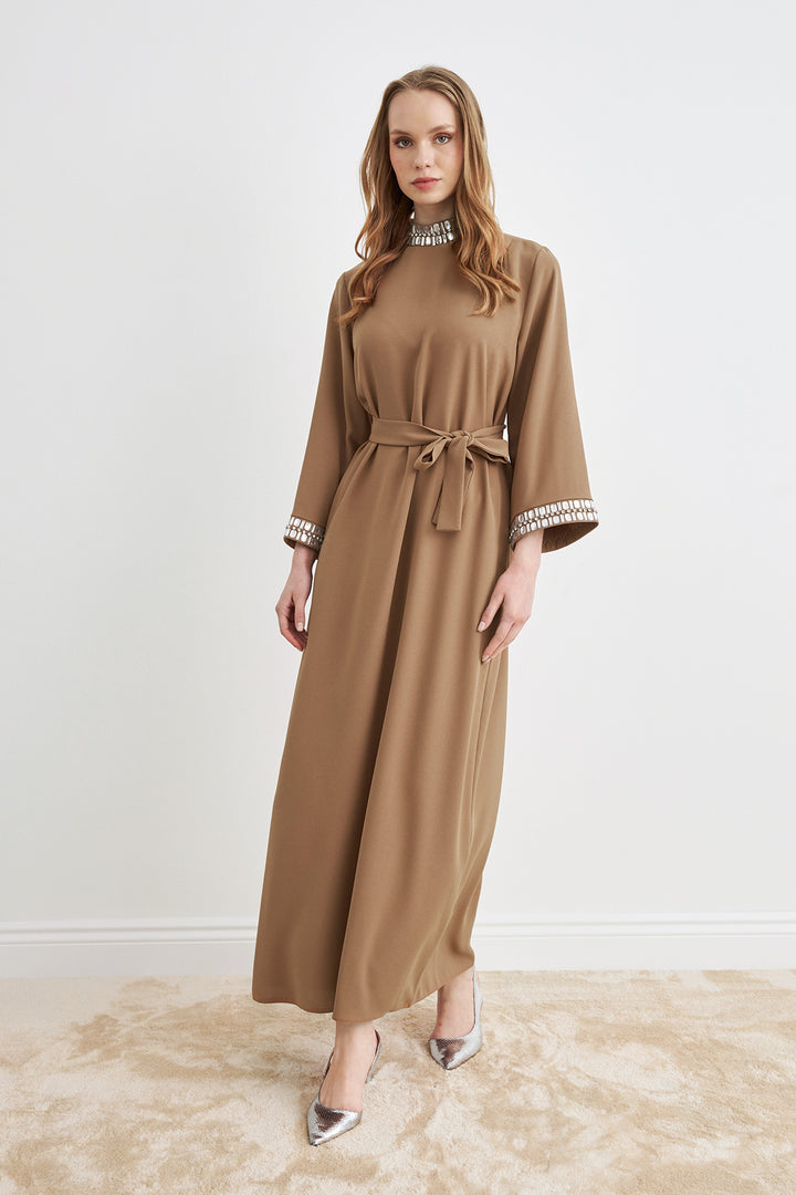 ZRF Women Beril Stone Dress - Camel - Linares