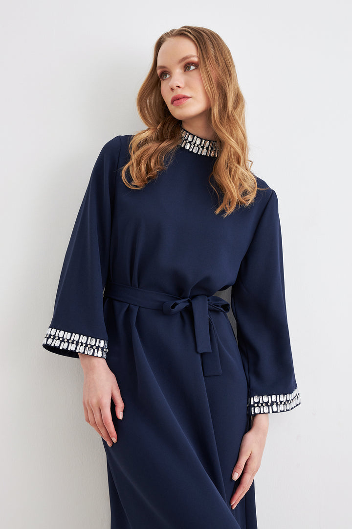 ZRF Women Beril Stone Dress - Navy Blue - Urbana
