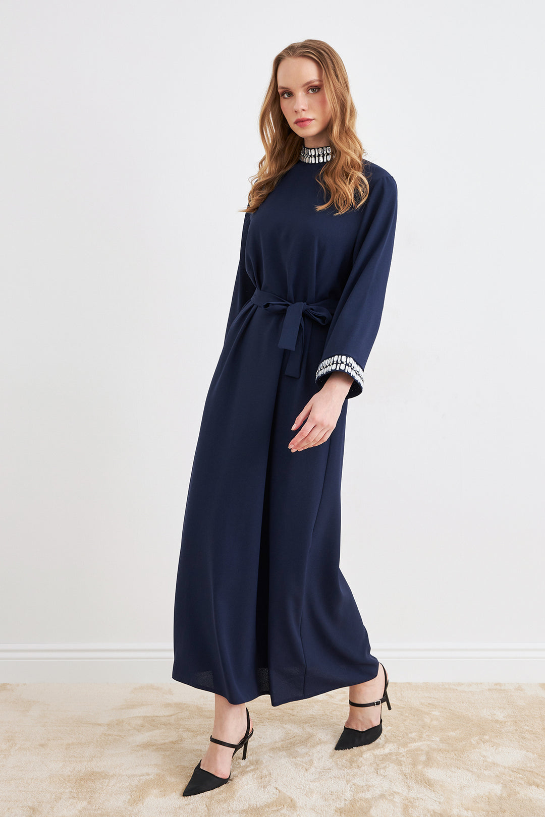 ZRF Women Beril Stone Dress - Navy Blue - Urbana