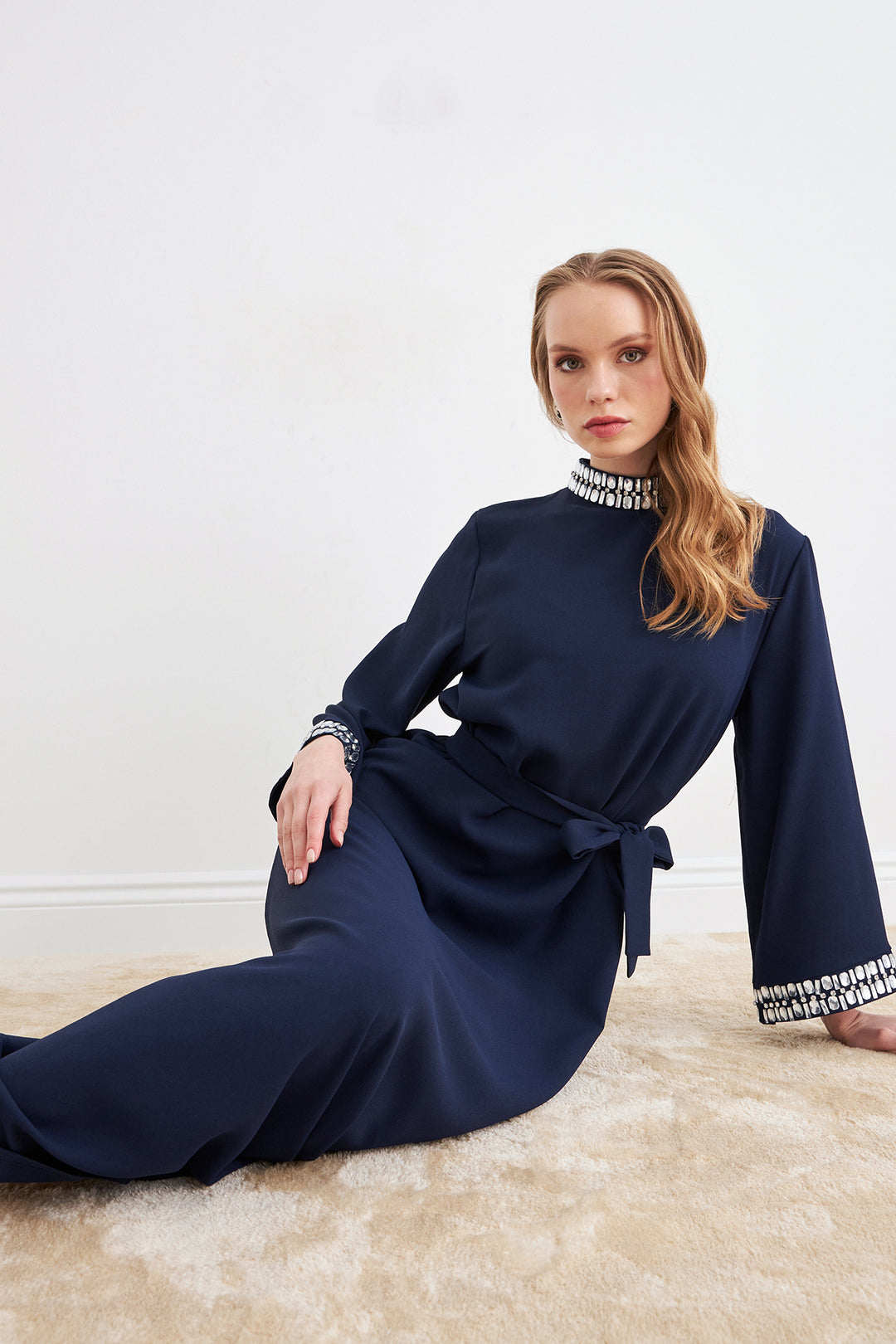 ZRF Women Beril Stone Dress - Navy Blue - Urbana