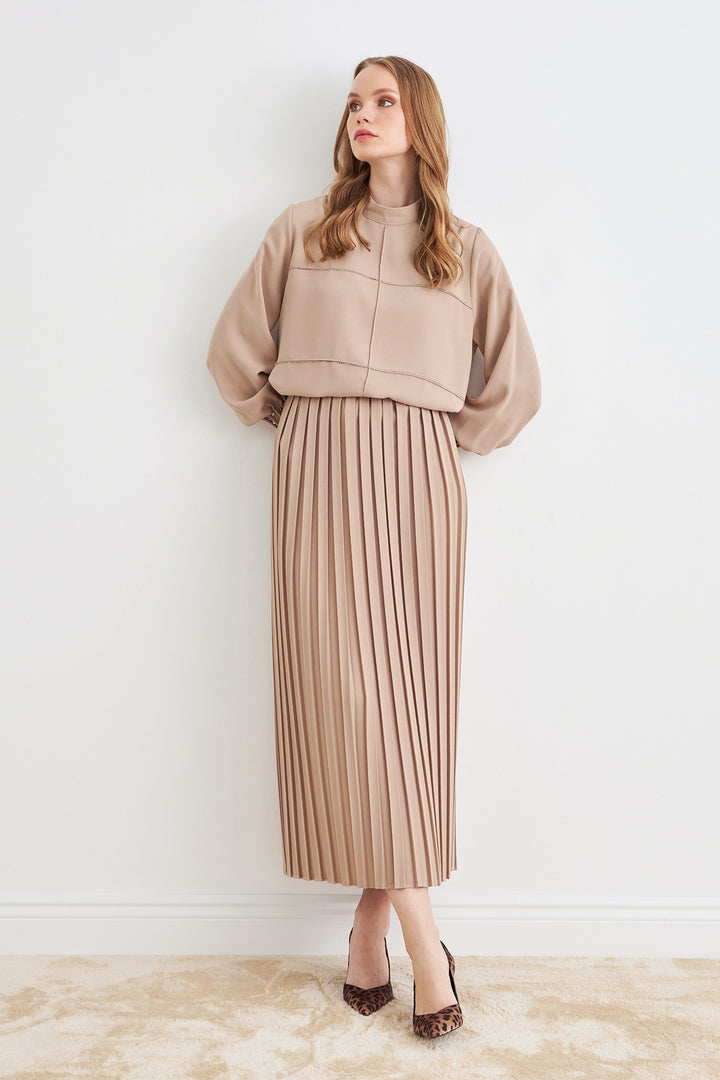 ZRF Women Arin Pile Fabric Two-Piece Set - Beige - La Spezia