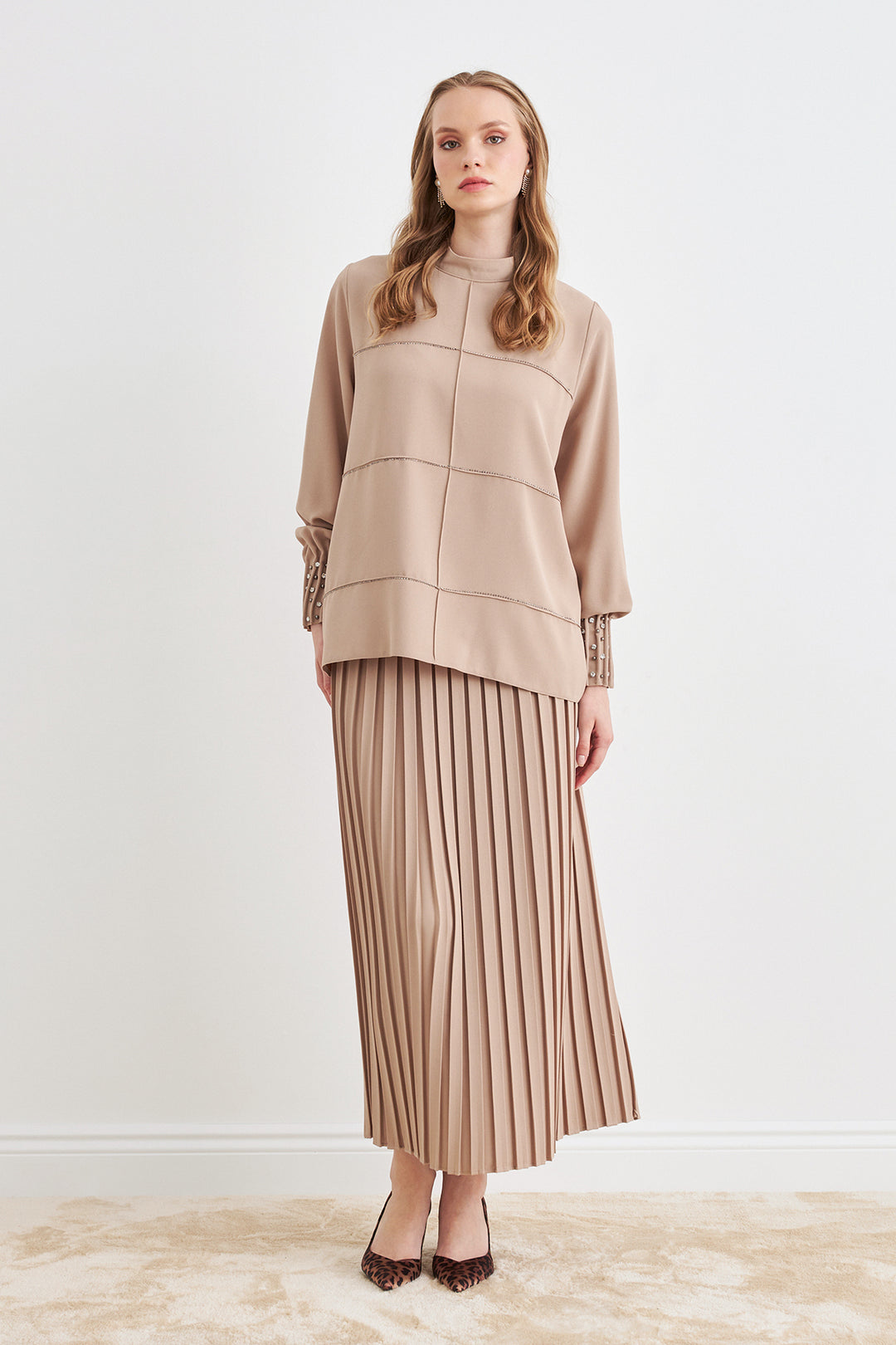 ZRF Women Arin Pile Fabric Two-Piece Set - Beige - La Spezia