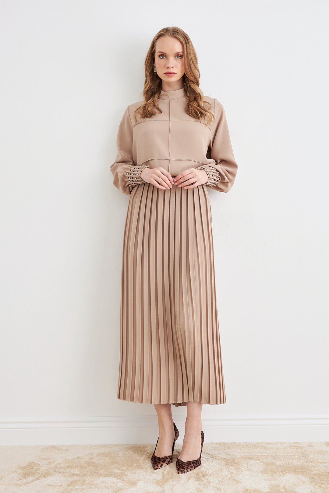 ZRF Women Arin Pile Fabric Two-Piece Set - Beige - La Spezia