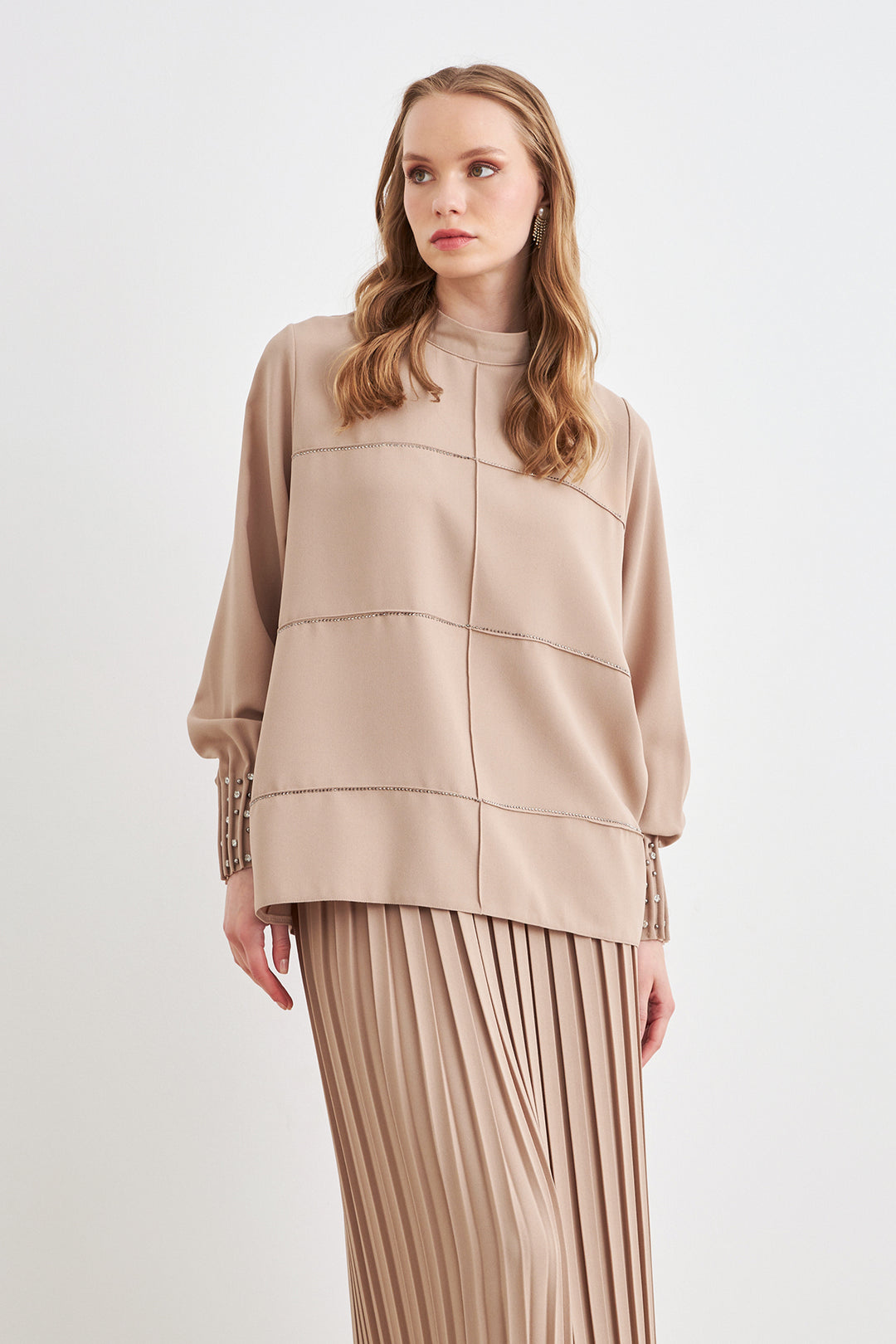 ZRF Women Arin Pile Fabric Two-Piece Set - Beige - La Spezia