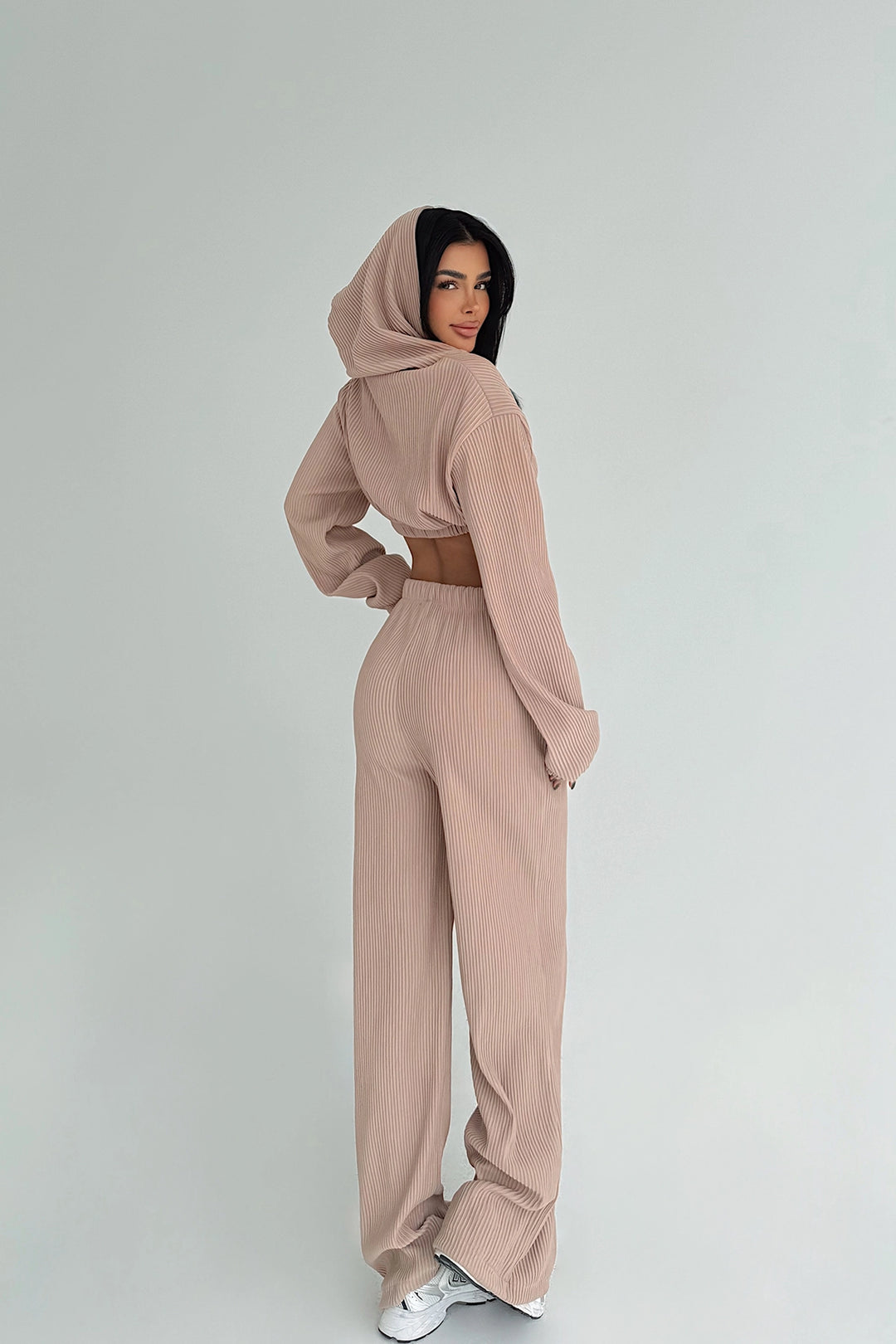 EYY Women Beige Dixie Hooded Top and Bottom Set - Collado-Villalba