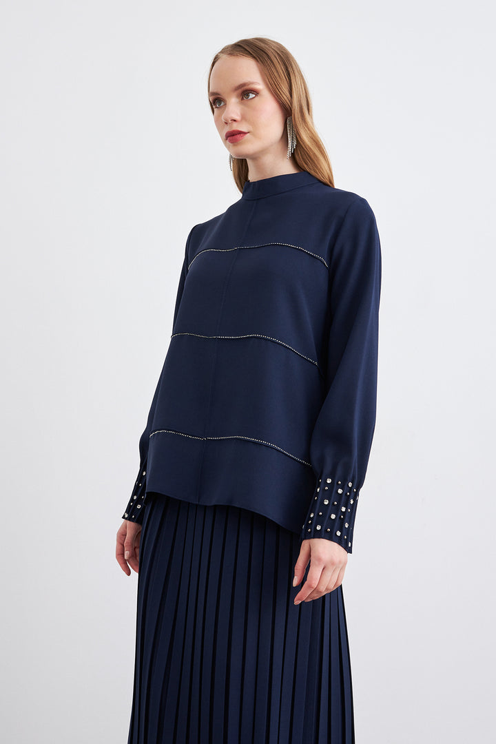 ZRF Women Arin Piliseli Two-Piece Set - Navy Blue - Eden Prairie